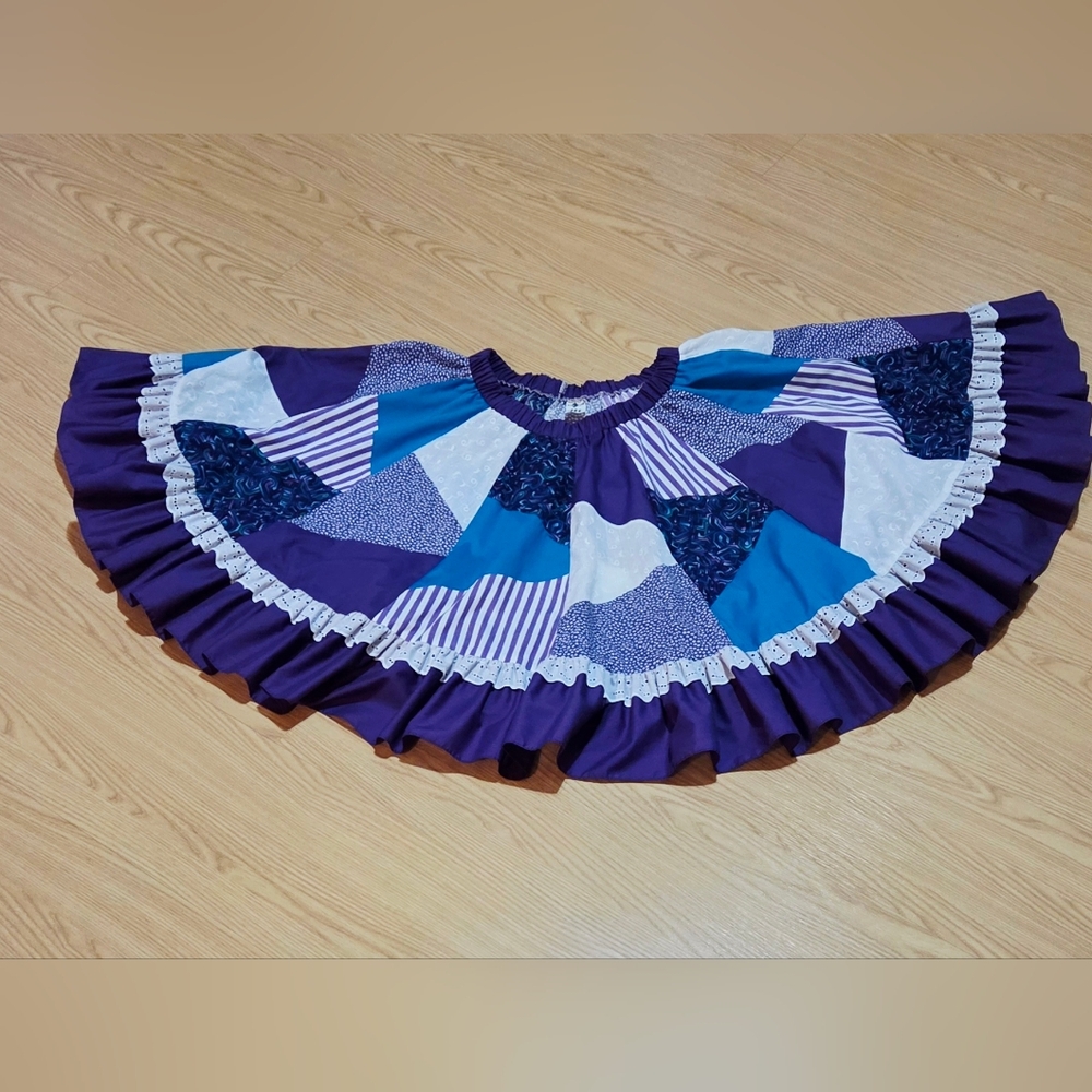 Berties Original Patchwork Purple Full Circle Ski… - image 1